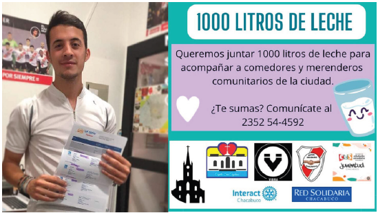 La nueva campaña de Red Solidaria: 1.000 litros de leche para Chacabuco