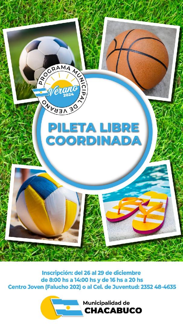 Inscripciones abiertas para la pileta libre coordinada