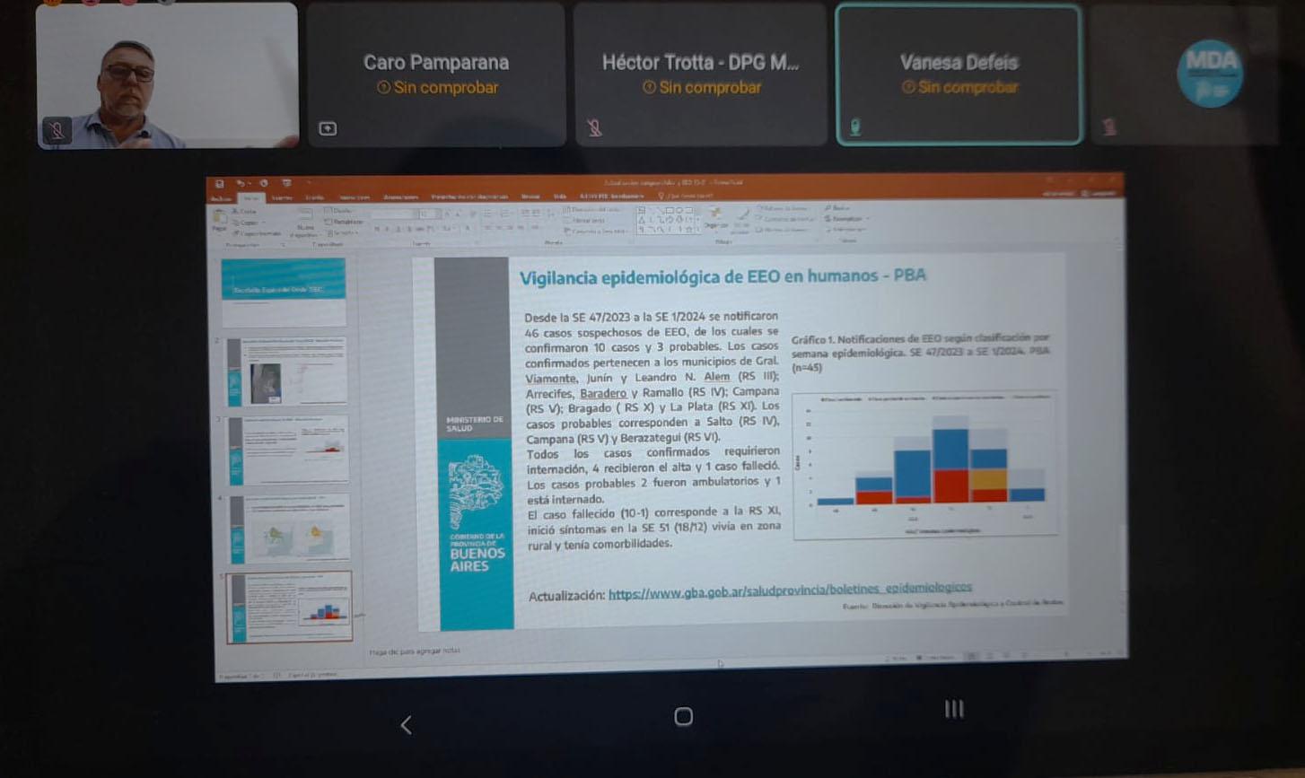 Encuentro virtual de capacitación sobre encefalitis equina