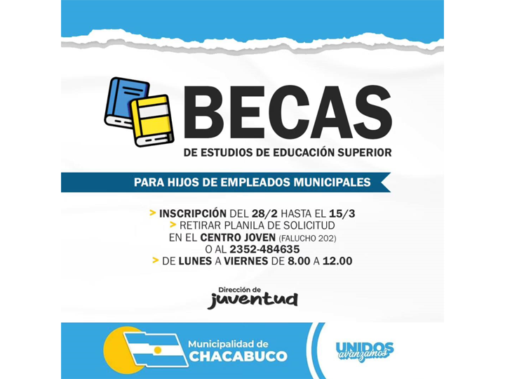 Becas para estudios terciarios y universitarios de hijos de empleados municipales