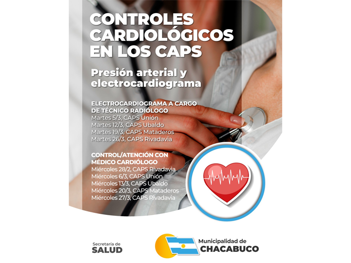 Continúan los controles cardiológicos en los CAPS