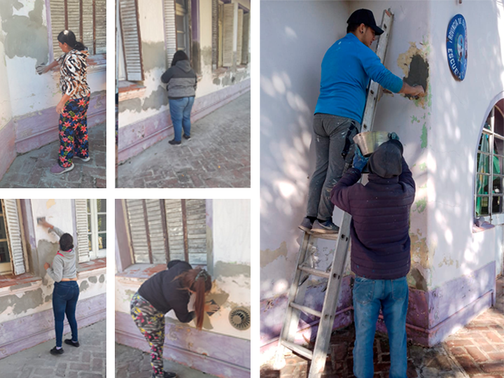 'Unidos por el trabajo' pintó la Escuela N° 20