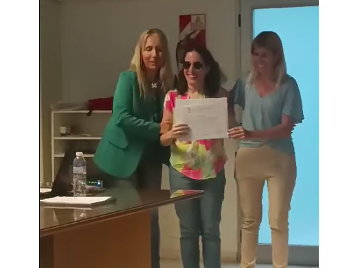 Importante reconocimiento para la vecina María Inés Caballini