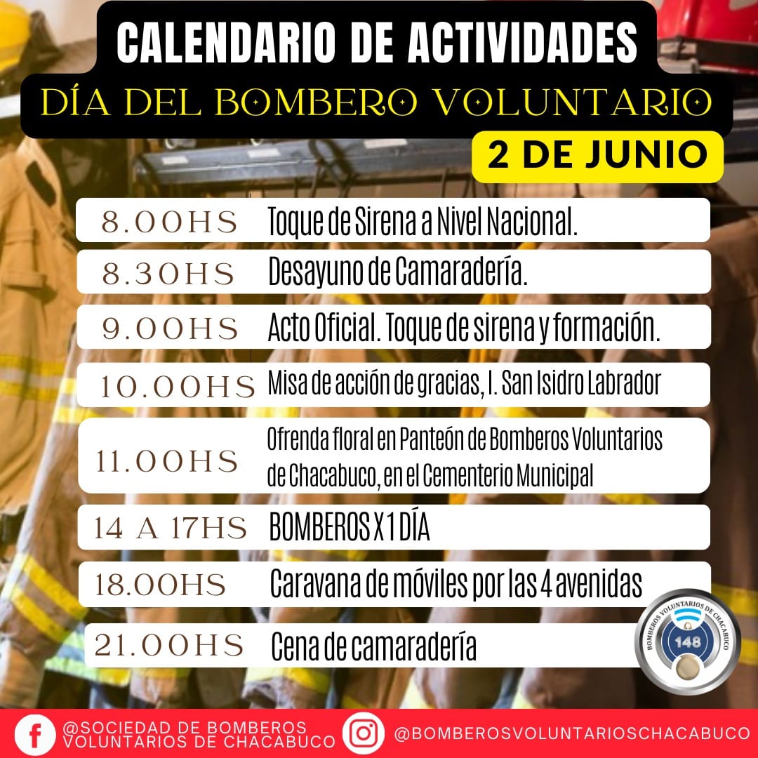 Bomberos Voluntarios programaron una jornada de celebración para toda la familia