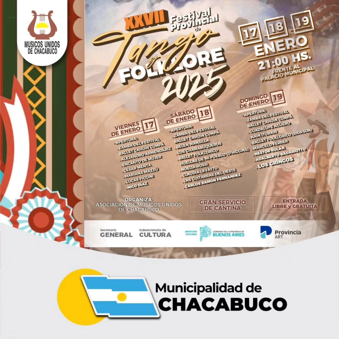 El próximo viernes comienza la XXVII Fiesta Provincial de Tango y Folklore