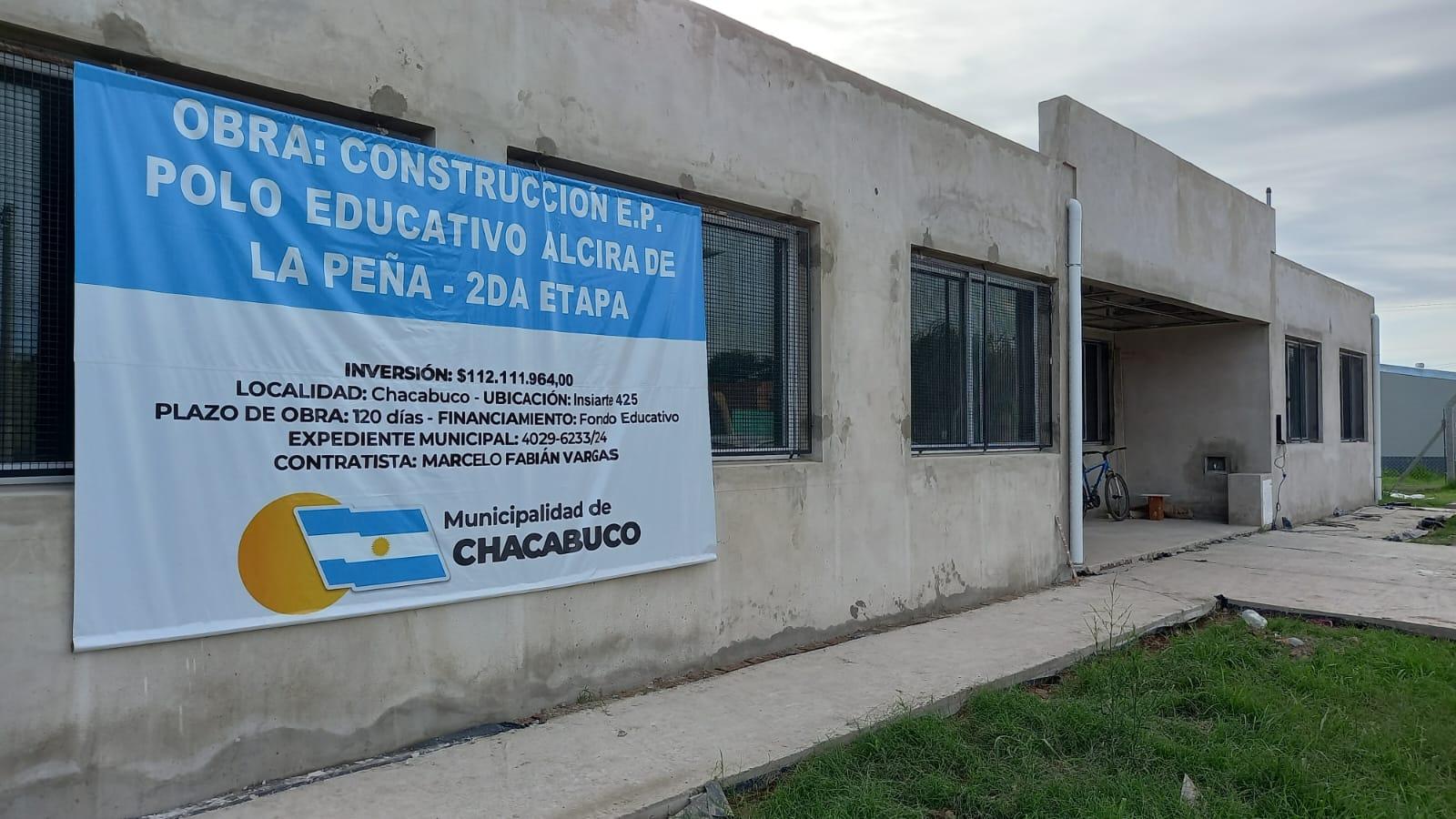 Avanza la obra del Polo Educativo en el Barrio Alcira de la Peña