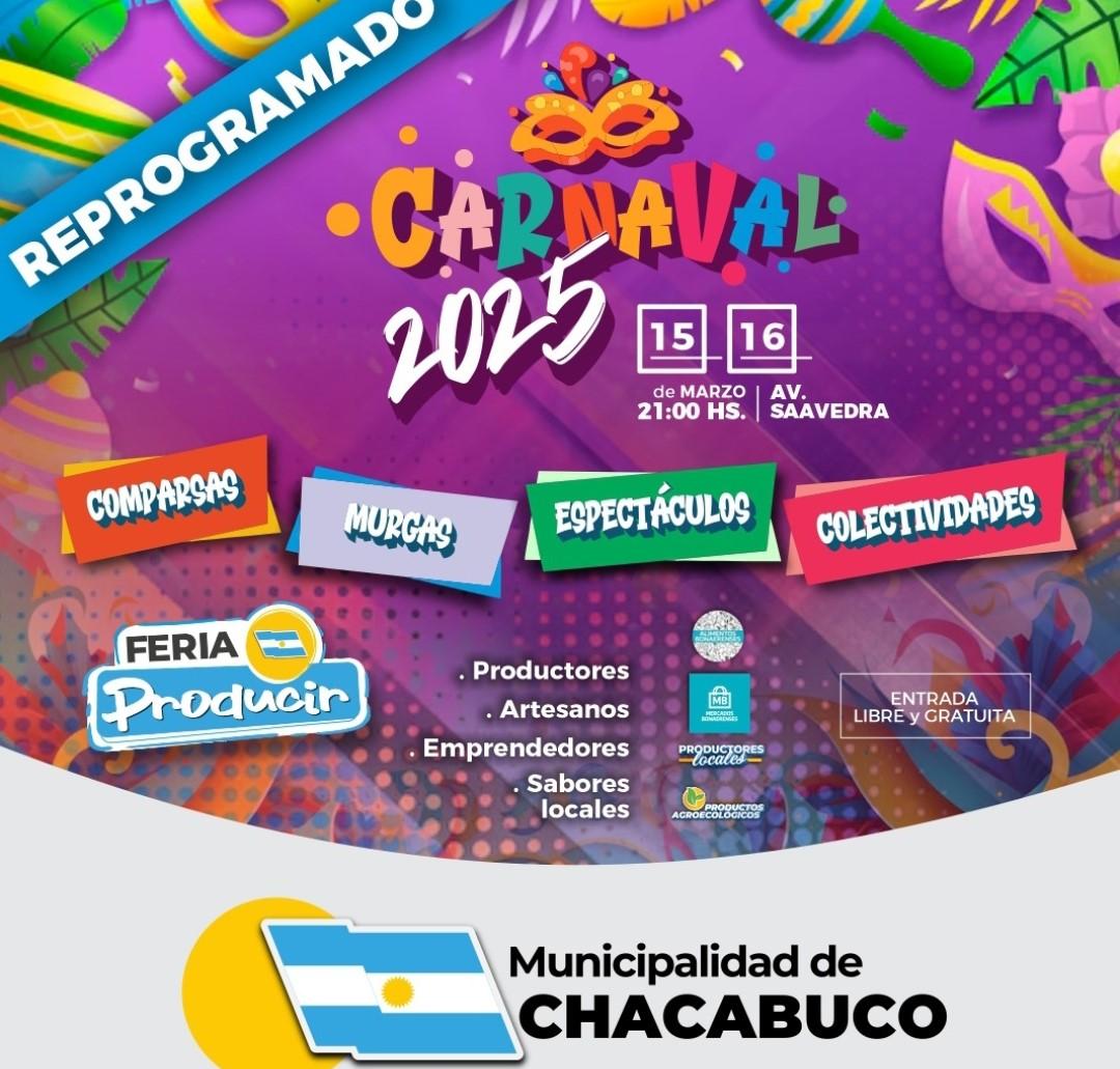 Los Carnavales se realizarán el 15 y 16 de marzo