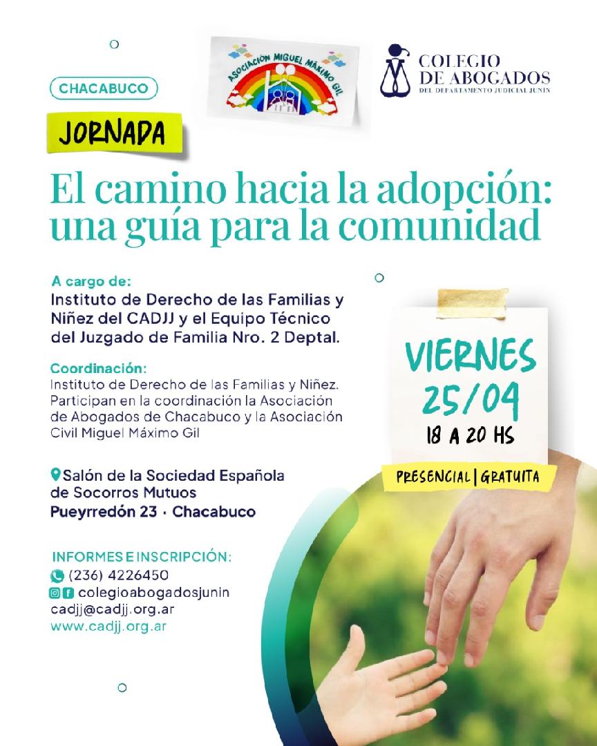 El proceso de adopción será el tema de una jornada abierta a la comunidad