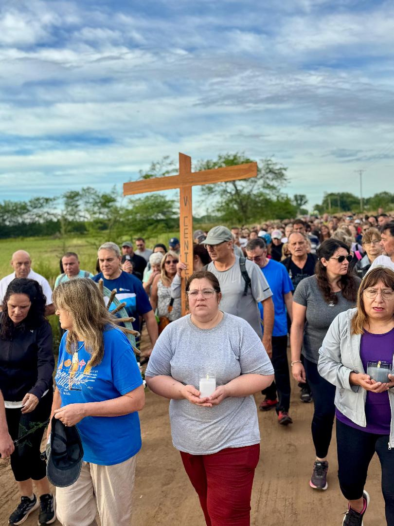 Darío Golía acompañó la peregrinación a Cucha Cucha