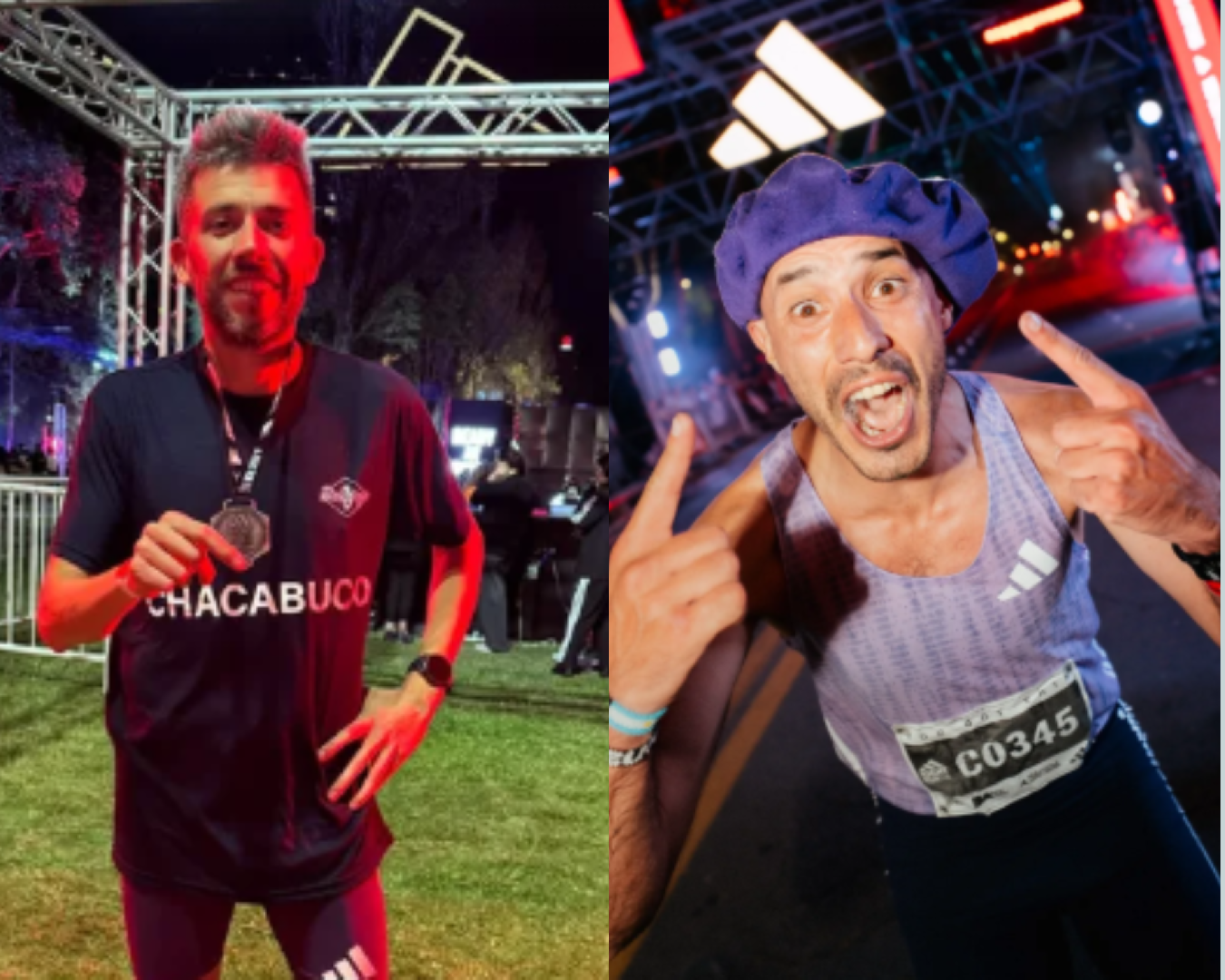 Rozza y Báez compitieron en los 10k nocturno de Adidas