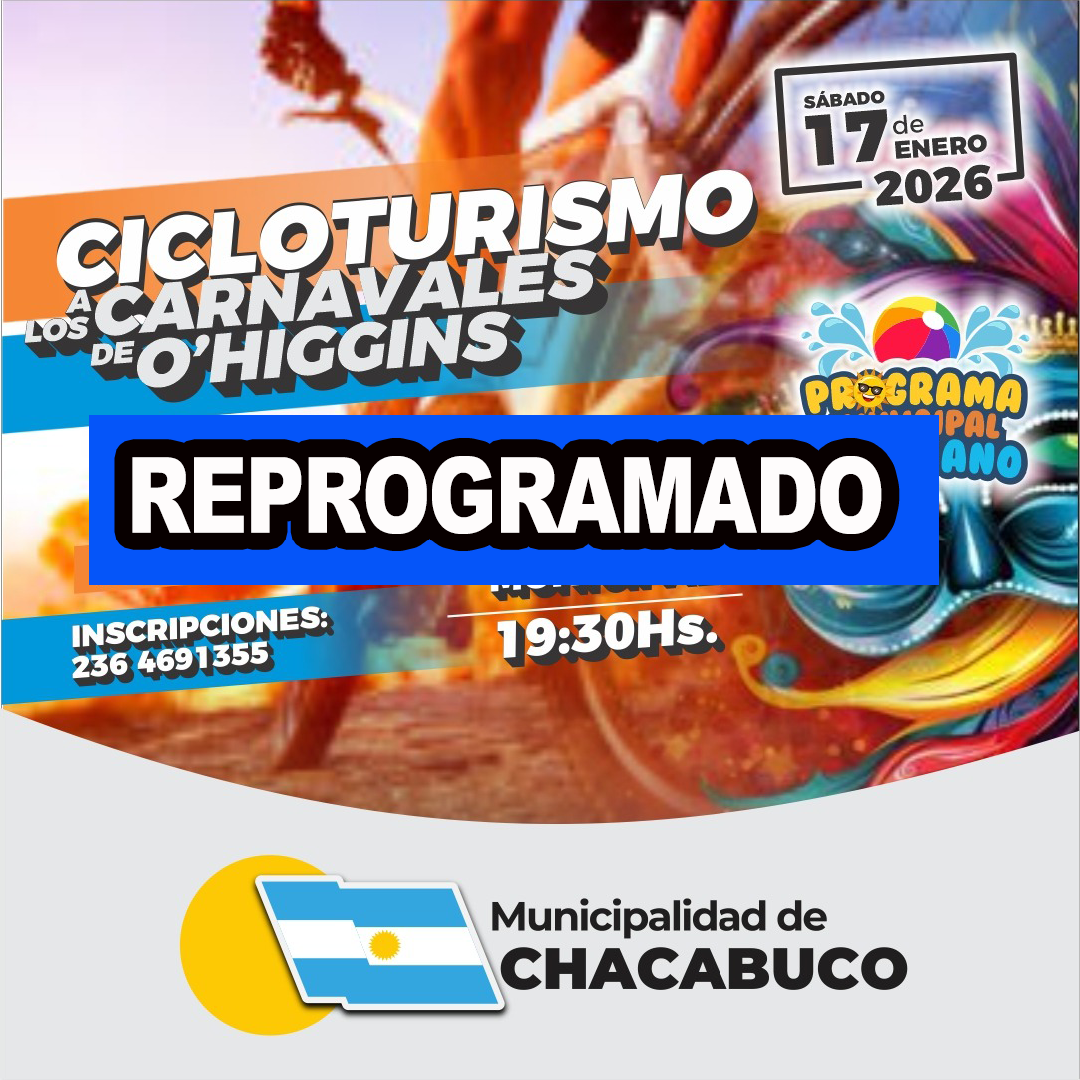 Se reprogramó la fecha del Cicloturismo a O’Higgins