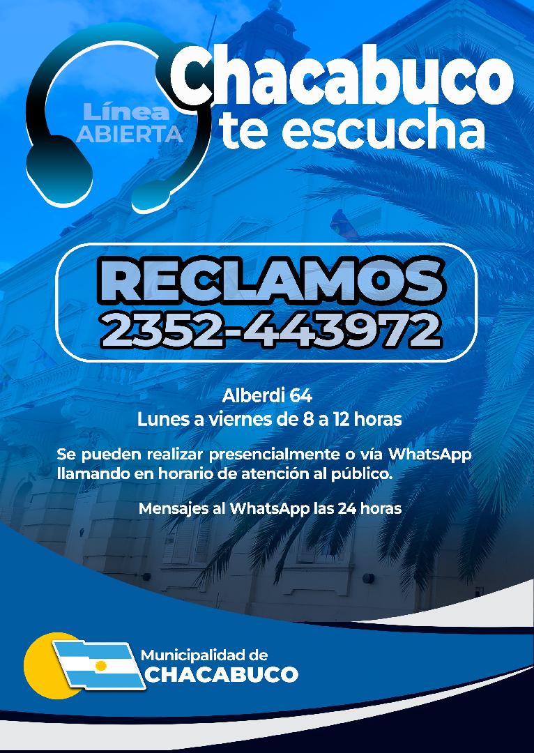 Línea abierta las 24 horas: Chacabuco te Escucha