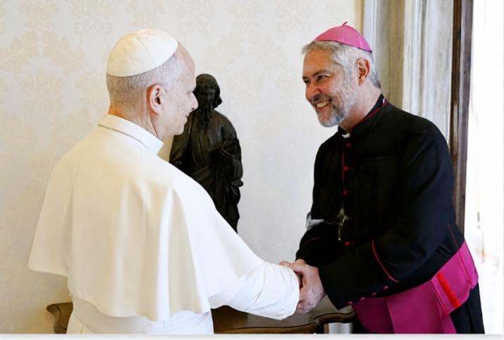 El arzobispo de Mercedes-Luján fue recibido por el Papa León XIV