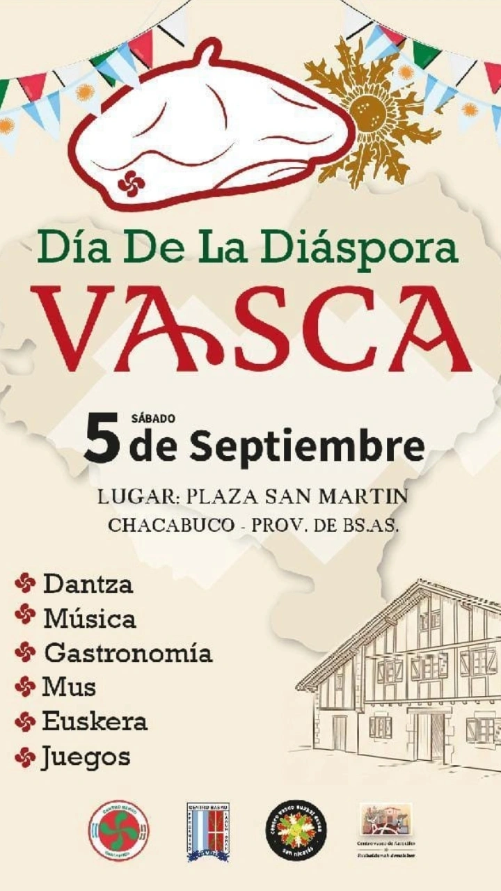 Chacabuco será hoy la sede de una celebración regional del Día de la Diáspora Vasca