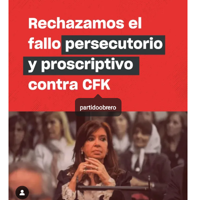 El Partido Obrero rechaza la resolución de la Corte que instala un régimen de proscripción política